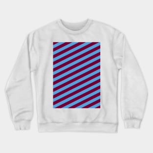 Burnley Claret and Blue Angled Stripes Crewneck Sweatshirt